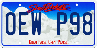 SD license plate 0EWP98