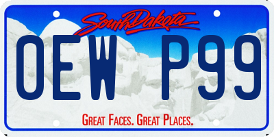 SD license plate 0EWP99
