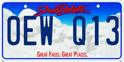 SD license plate 0EWQ13