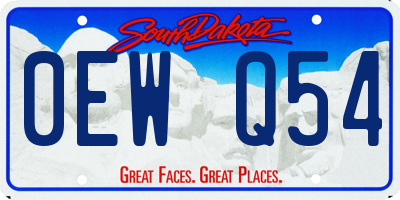 SD license plate 0EWQ54