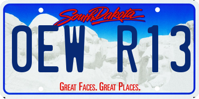 SD license plate 0EWR13