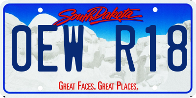 SD license plate 0EWR18