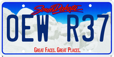SD license plate 0EWR37