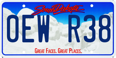 SD license plate 0EWR38