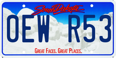 SD license plate 0EWR53