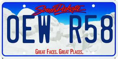 SD license plate 0EWR58