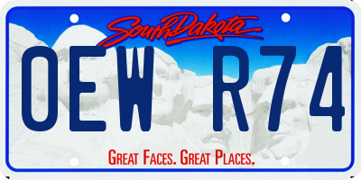 SD license plate 0EWR74