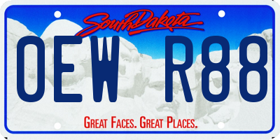 SD license plate 0EWR88
