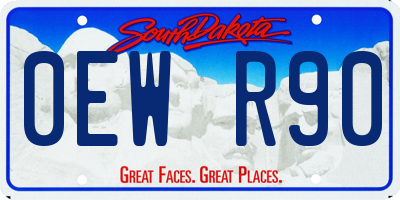 SD license plate 0EWR90