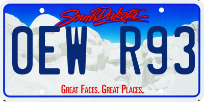 SD license plate 0EWR93