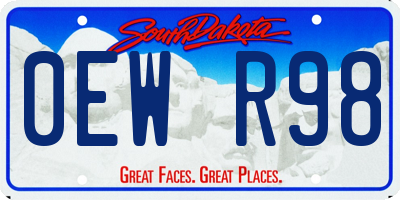 SD license plate 0EWR98