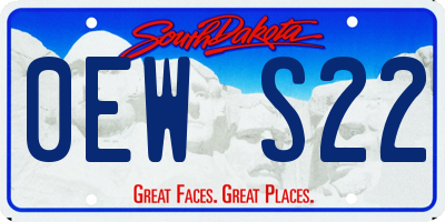 SD license plate 0EWS22