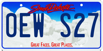 SD license plate 0EWS27