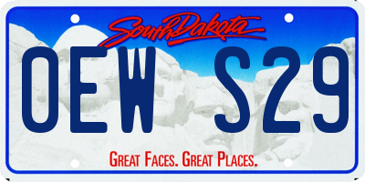 SD license plate 0EWS29
