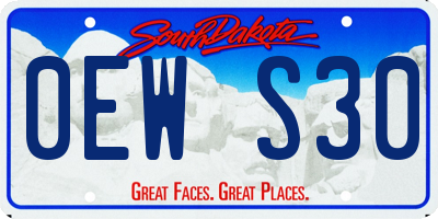 SD license plate 0EWS30
