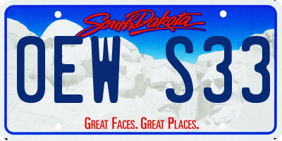 SD license plate 0EWS33