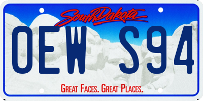 SD license plate 0EWS94