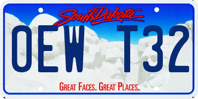 SD license plate 0EWT32