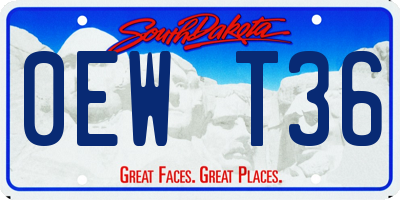 SD license plate 0EWT36