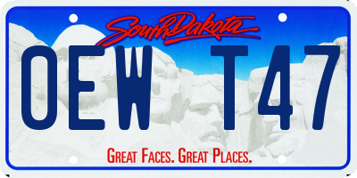 SD license plate 0EWT47