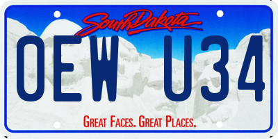 SD license plate 0EWU34