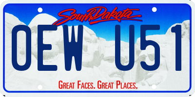 SD license plate 0EWU51