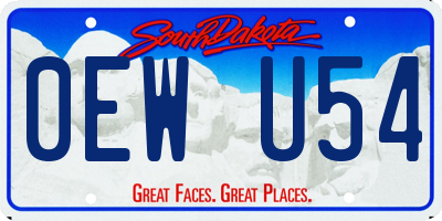 SD license plate 0EWU54