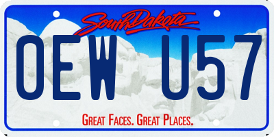 SD license plate 0EWU57
