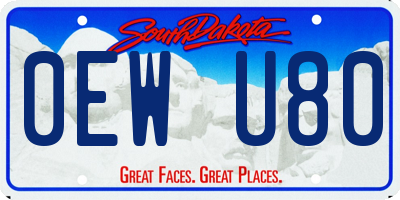 SD license plate 0EWU80
