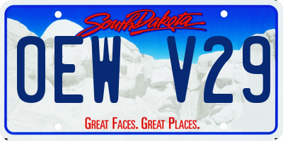 SD license plate 0EWV29