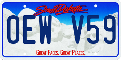 SD license plate 0EWV59