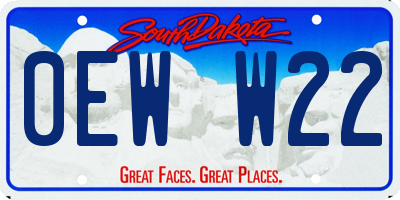 SD license plate 0EWW22