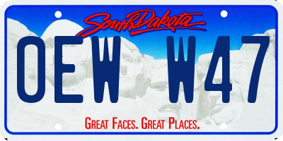 SD license plate 0EWW47