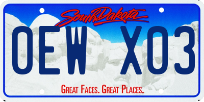 SD license plate 0EWX03
