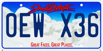 SD license plate 0EWX36
