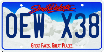 SD license plate 0EWX38