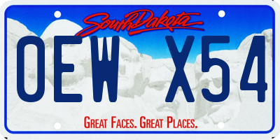 SD license plate 0EWX54