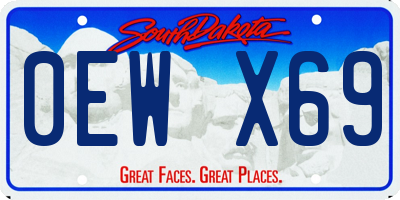 SD license plate 0EWX69