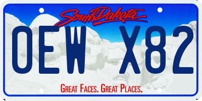 SD license plate 0EWX82