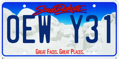 SD license plate 0EWY31
