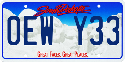 SD license plate 0EWY33