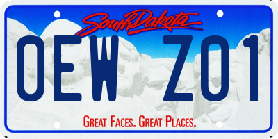 SD license plate 0EWZ01