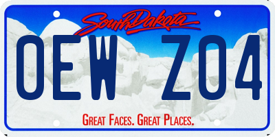 SD license plate 0EWZ04
