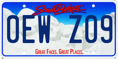 SD license plate 0EWZ09