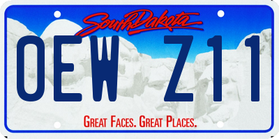 SD license plate 0EWZ11
