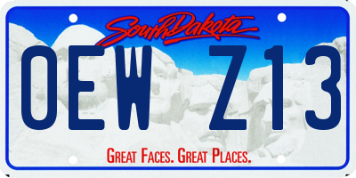 SD license plate 0EWZ13