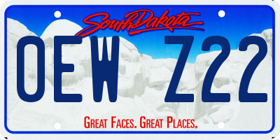 SD license plate 0EWZ22