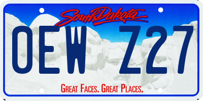 SD license plate 0EWZ27