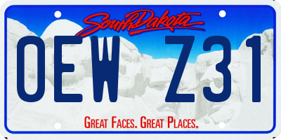 SD license plate 0EWZ31