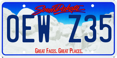 SD license plate 0EWZ35